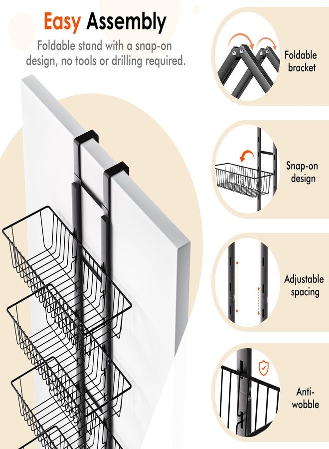 LUXEAR Over the Door Pantry Organizer, 8-Tier Adjustable Over the Door Hanging Spice Rack, No-Assembly Foldable Metal Over the Door Organizer for Kitchen, Home, Laundry Room, Bathroom - Image 5